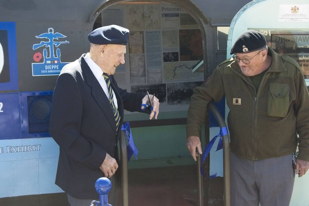 ribbon cutting for Dieppe display