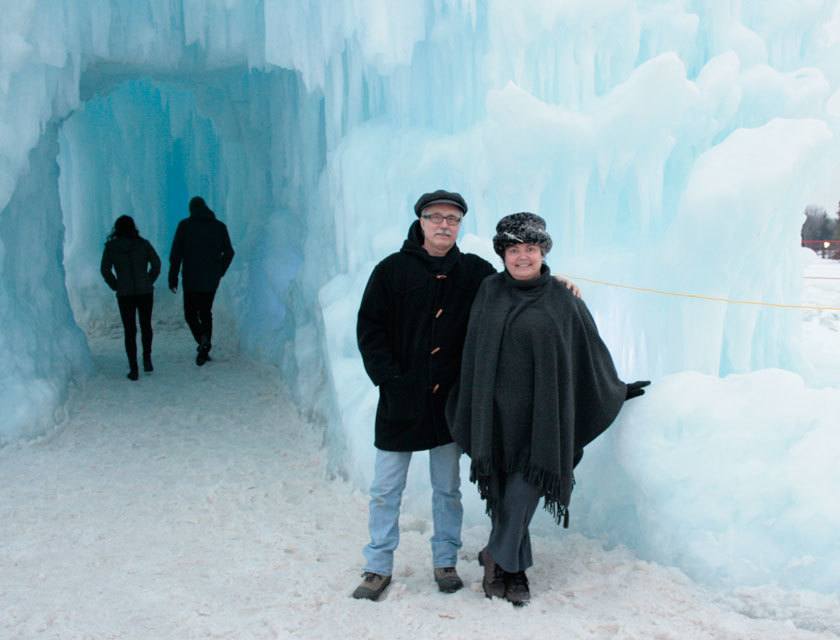 PageMaster owner Dale Youngman with Lori at the Ice Castle in February 2016. PageMaster is closed on the Family Day stat,